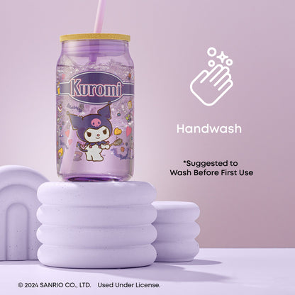 Kuromi Favorite Flavor Lidded Glass Tumbler