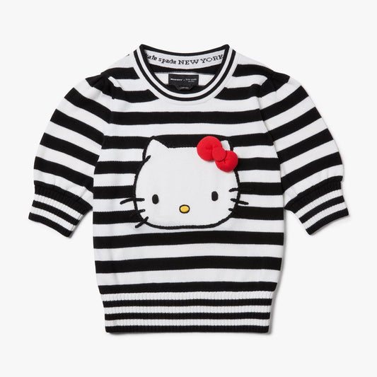 Hello Kitty x Kate Spade New York Striped Puff Sleeve Intarsia Sweater