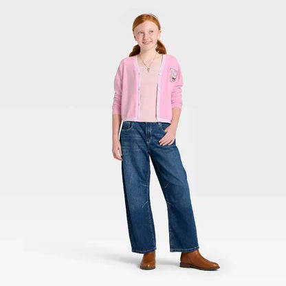 Hello Kitty and Friends Girls Chenille Patch Fleece Cardigan