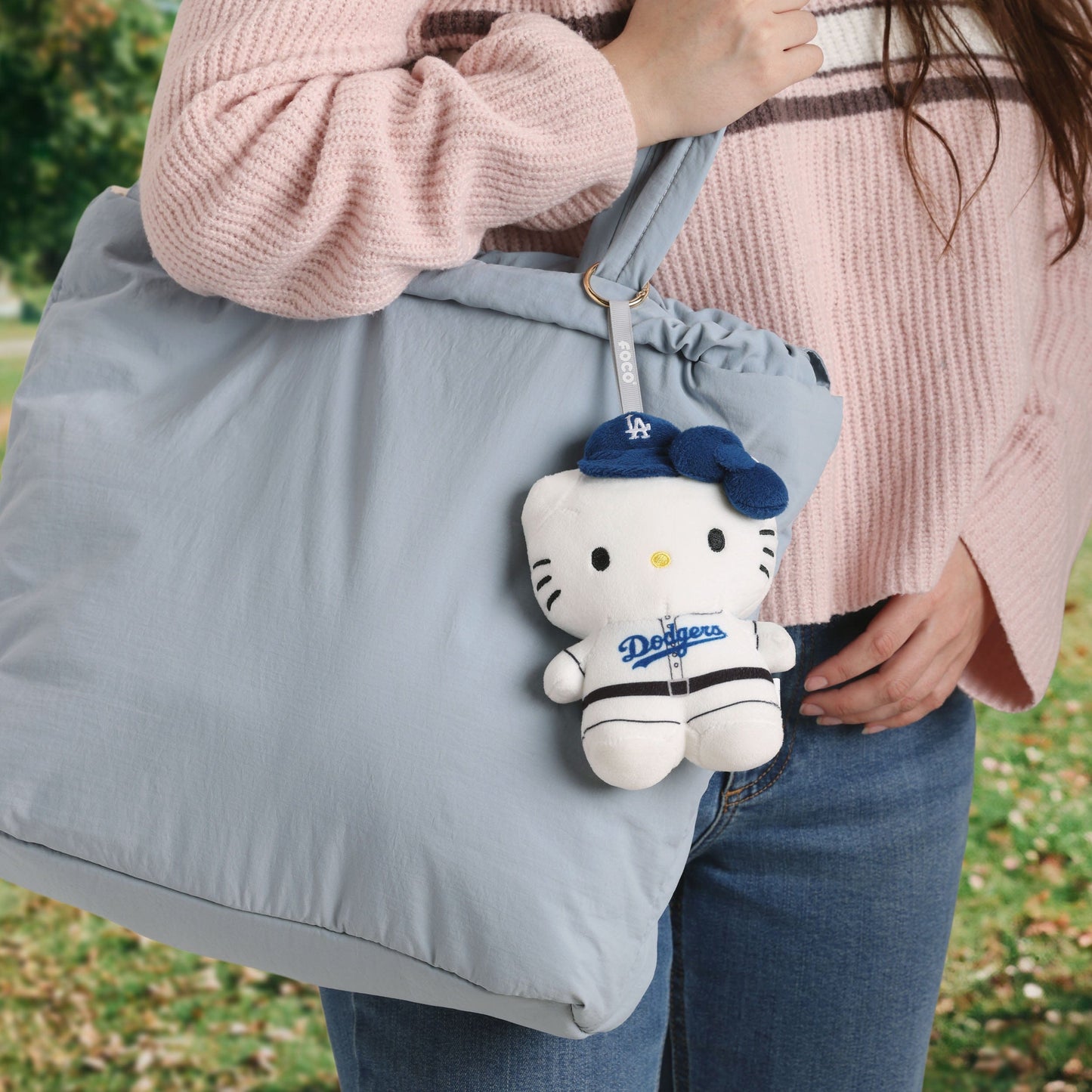 Hello Kitty x Los Angeles Dodgers Plush Mascot Keychain (Blue)