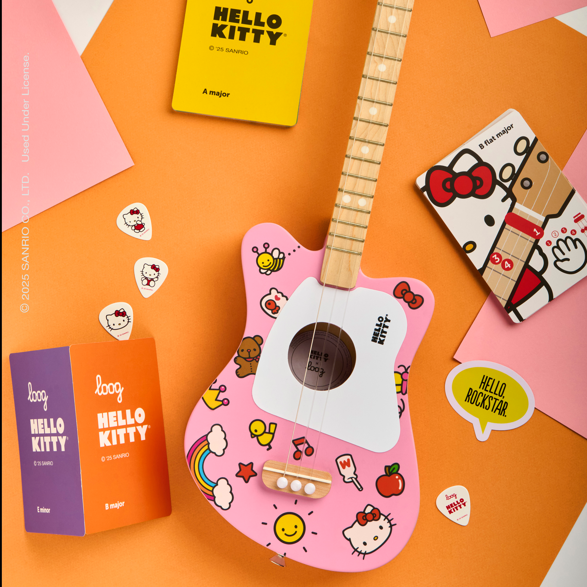 Hello Kitty x Loog Kids Mini Acoustic Guitar (Pink)