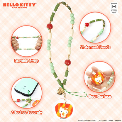 Hello Kitty Apple Beaded Charm Mobile Phone Wrist Strap