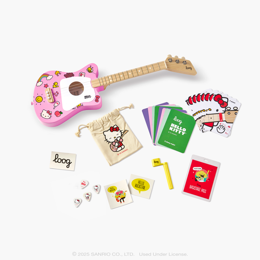 Hello Kitty x Loog Kids Mini Acoustic Guitar (Pink)