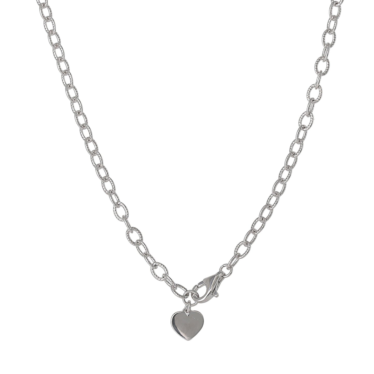 Hello Kitty 18" Quatrefoil Sterling Silver Drop Necklace (Pink & White Sapphire)