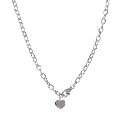 Hello Kitty 18" Quatrefoil Sterling Silver Drop Necklace (Pink & White Sapphire)