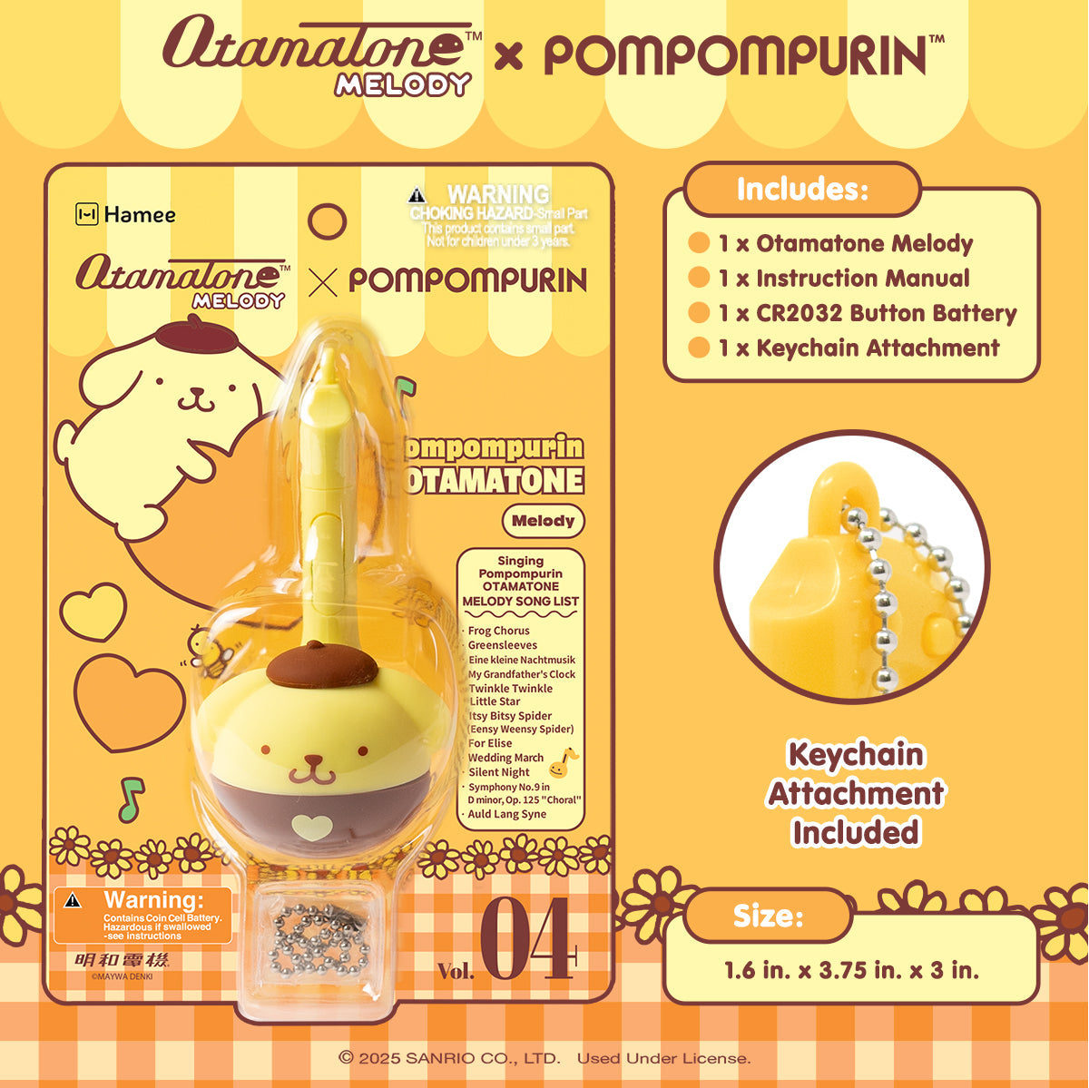 Pompompurin Mini Otamatone Melody Charm