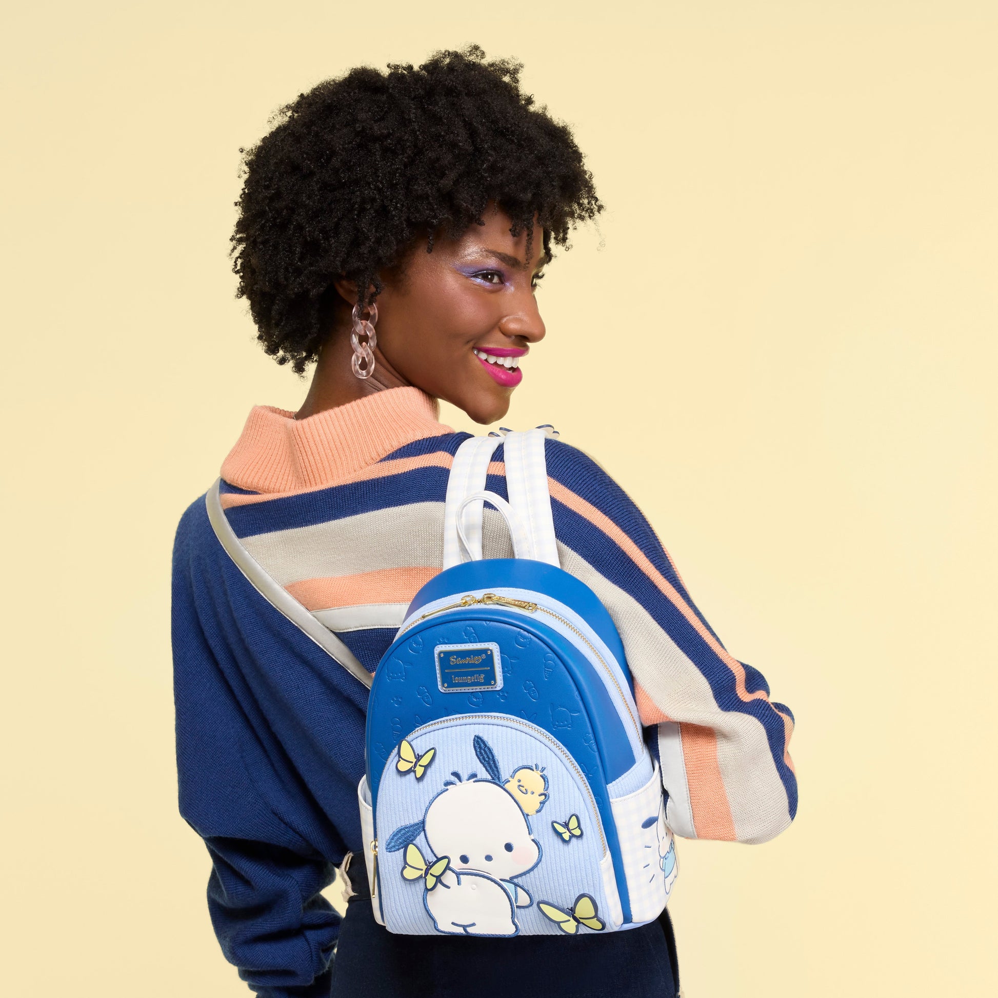 Pochacco x Loungefly Butterfly Gingham Mini Backpack