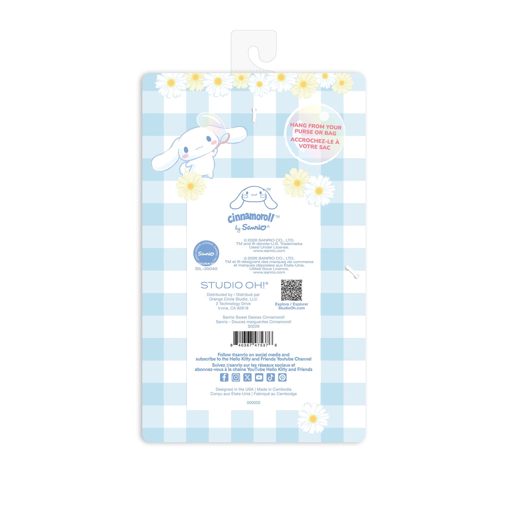 Cinnamoroll x Studio Oh! Sweet Daisies Mini Notebook Keychain