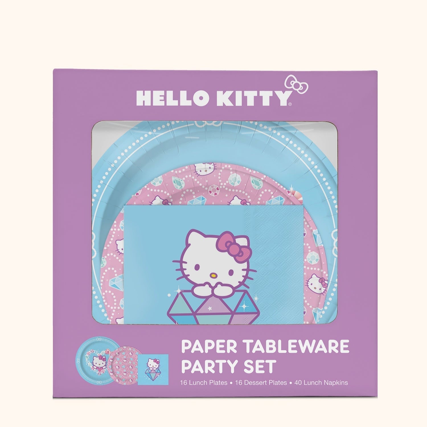 Hello Kitty x Studio Oh! Bejeweled Paper Tableware Party Set