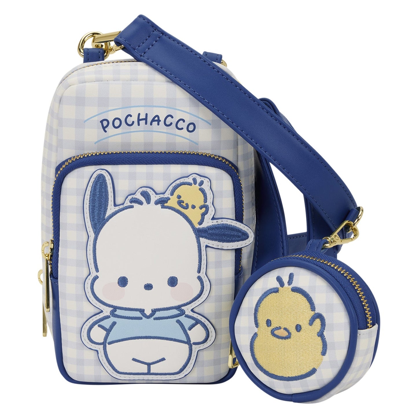 Pochacco x Loungefly Butterfly Gingham Crossbody Bag with Coin Purse