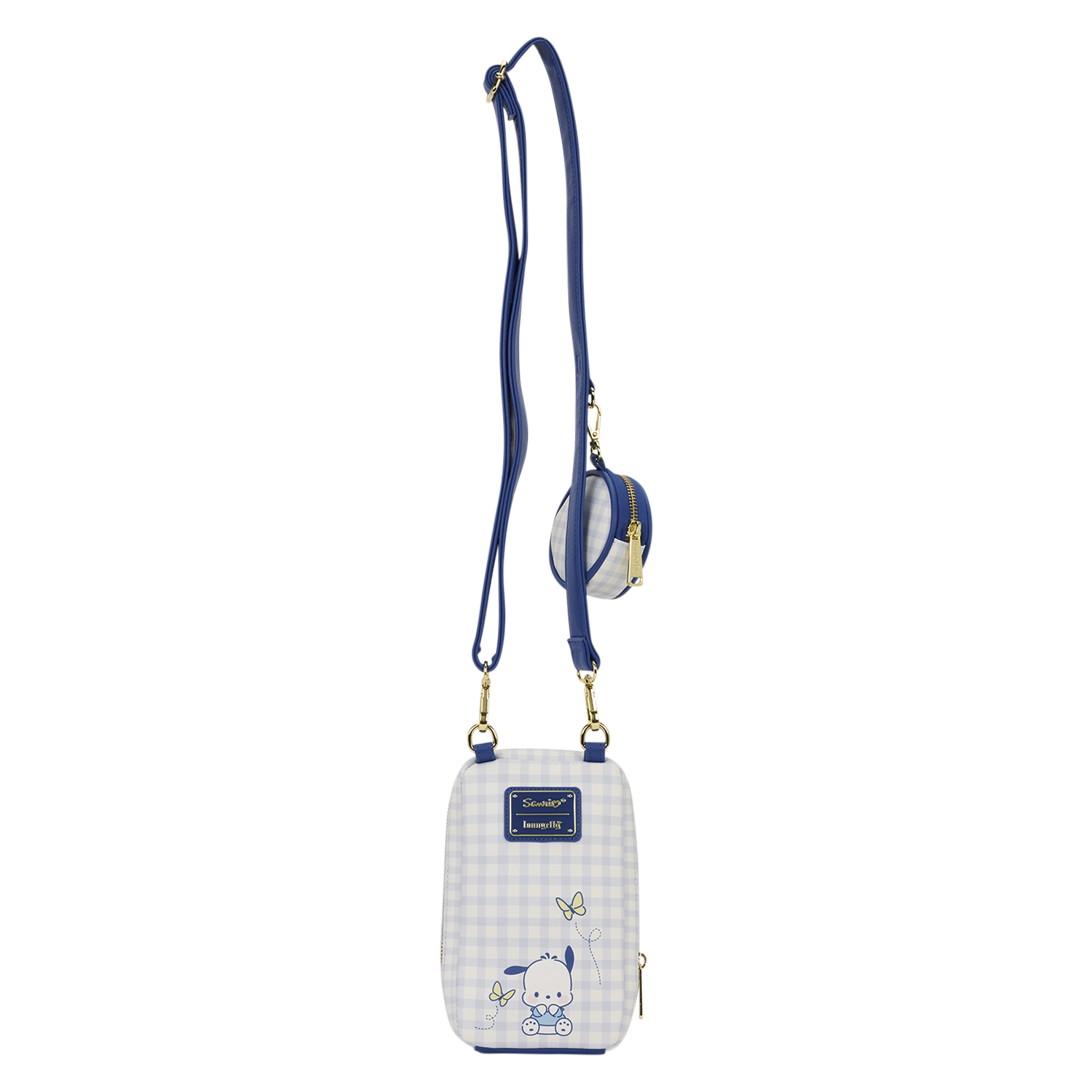 Pochacco x Loungefly Butterfly Gingham Crossbody Bag with Coin Purse
