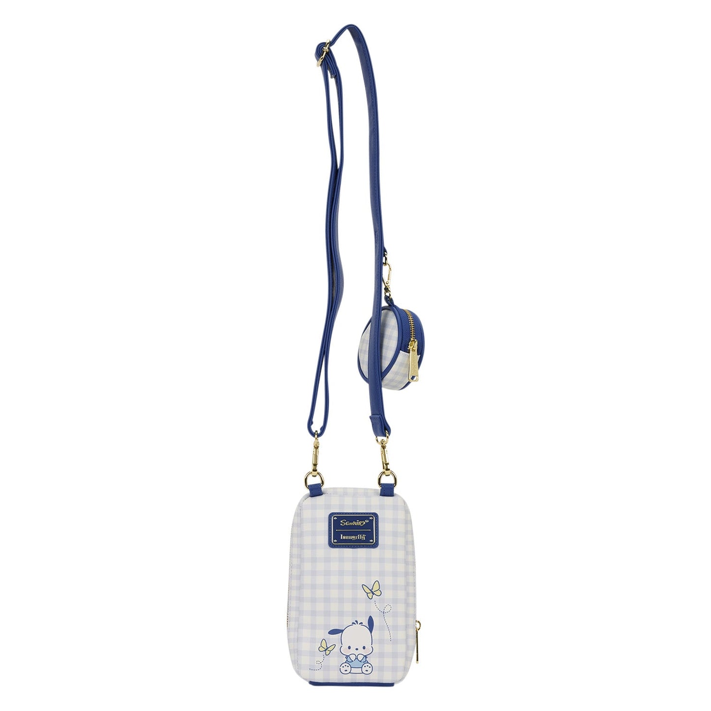 Pochacco x Loungefly Butterfly Gingham Crossbody Bag with Coin Purse