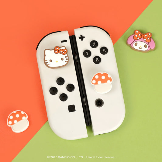 Hello Kitty and Friends Mushroom Nintendo Switch Grip Caps (Hello Kitty + My Melody)