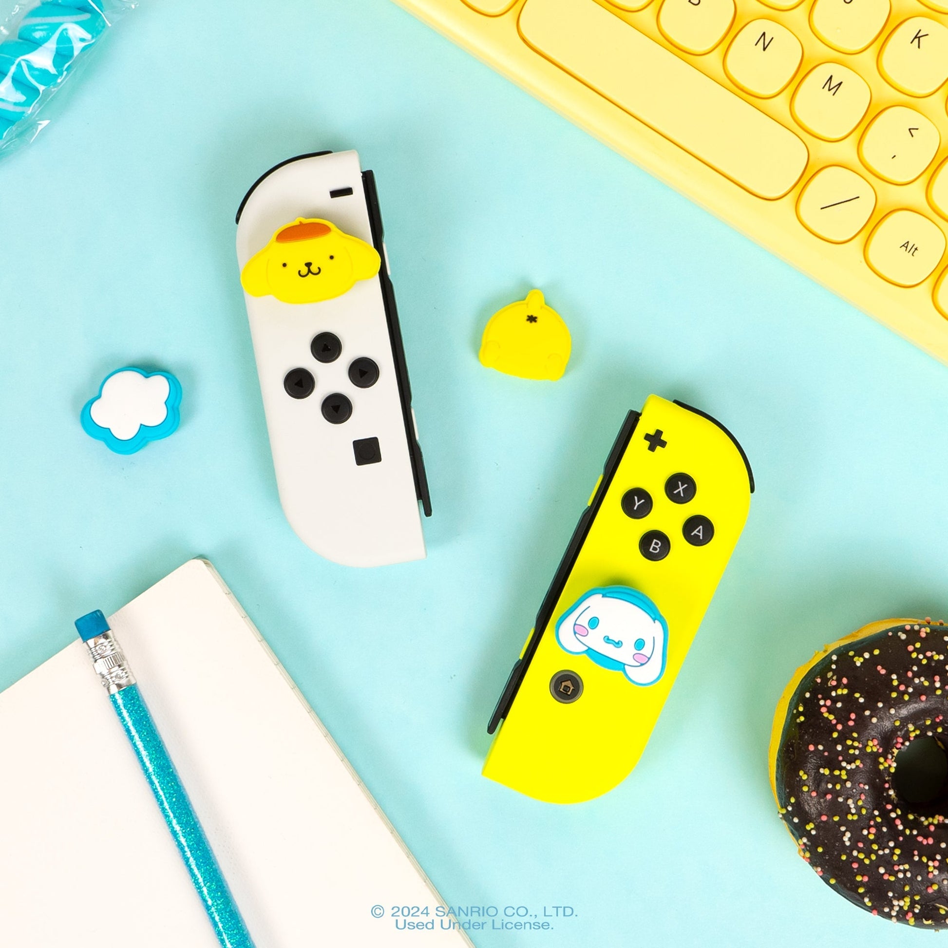 Hello Kitty and Friends Nintendo Switch Grip Caps (Cinnamoroll + Pompompurin)