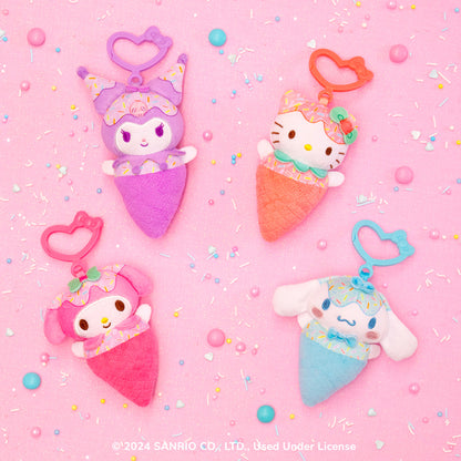 Hello Kitty and Friends 4-pc Ice Cream Plush Mascot Keychain Set
