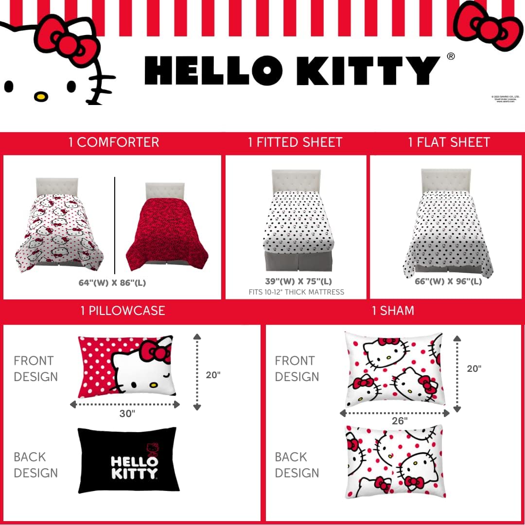 Hello Kitty Polka Dot Party Bedding Set