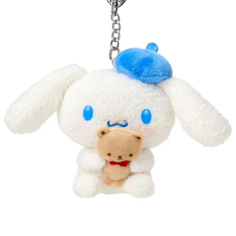 Cinnamoroll Blue Beret Plush Mascot Keychain (Kuma-san Series)