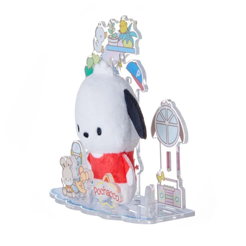 Pochacco Mini Plush & Acrylic Stand Set (Nuikatsu Plushie Life Series)