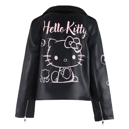 Hello Kitty x Lola + The Boys Kids Graffiti Biker Jacket (Black)