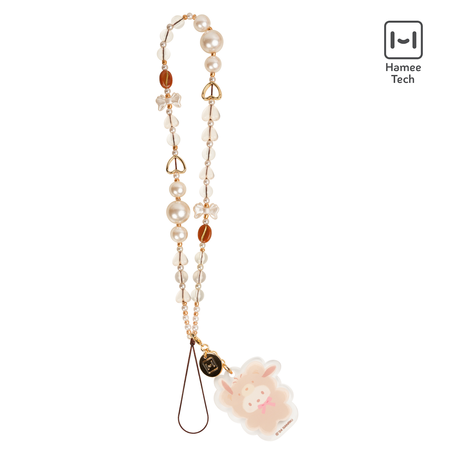 Pochacco Latte Bear Beaded Charm Mobile Phone Wrist Strap