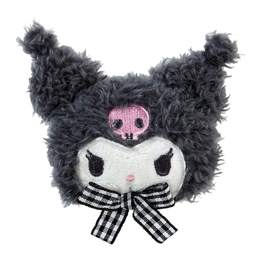 Kuromi Plush Hair Clip (Gingham Bow)