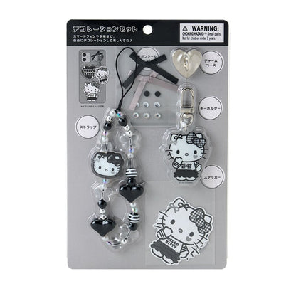 Hello Kitty Smartphone Charm Set (Silver Houndstooth Series)