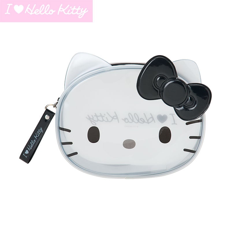 Hello Kitty Black & Clear Zipper Pouch (I Love Hello Kitty Series)