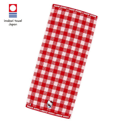 Hello Kitty Gingham Imabari Hand Towel